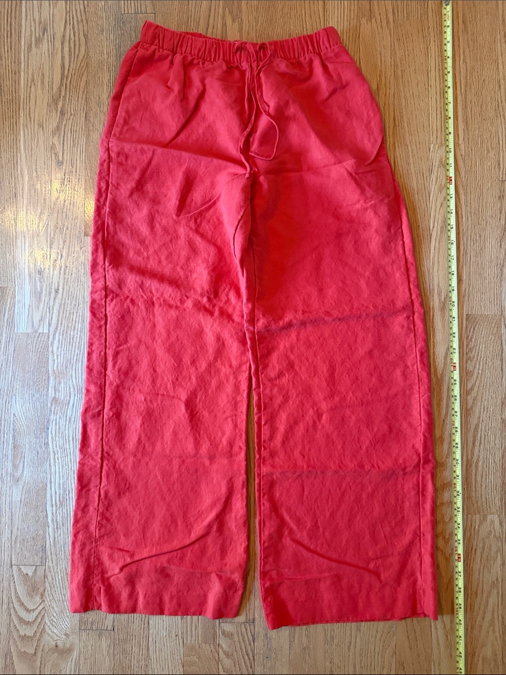 Aritzia Wide-Leg Drawstring Pants in Red